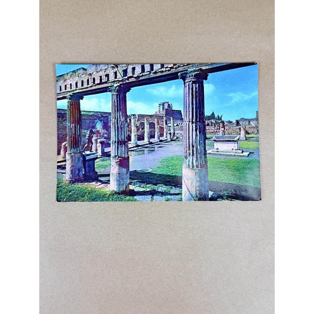 Vintage Pompeii Italy Temple of Apollo Postcard Pompei Scavi Unposted 1960s-70s